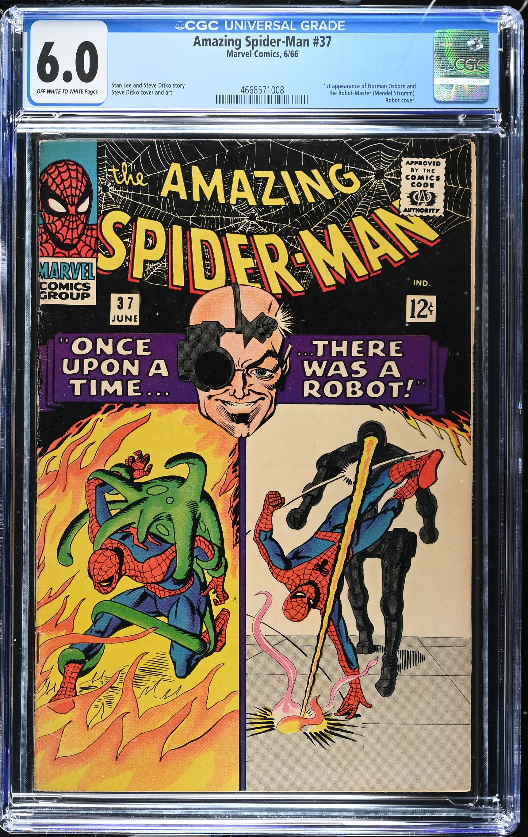 Amazing Spider-Man #37 CGC 6.0 1st appearance of Norman Osbourne (Marvel Comics, 1966) Off-White to White Pages