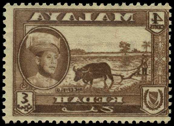 1959-62 4c sepia showing complete off-set...