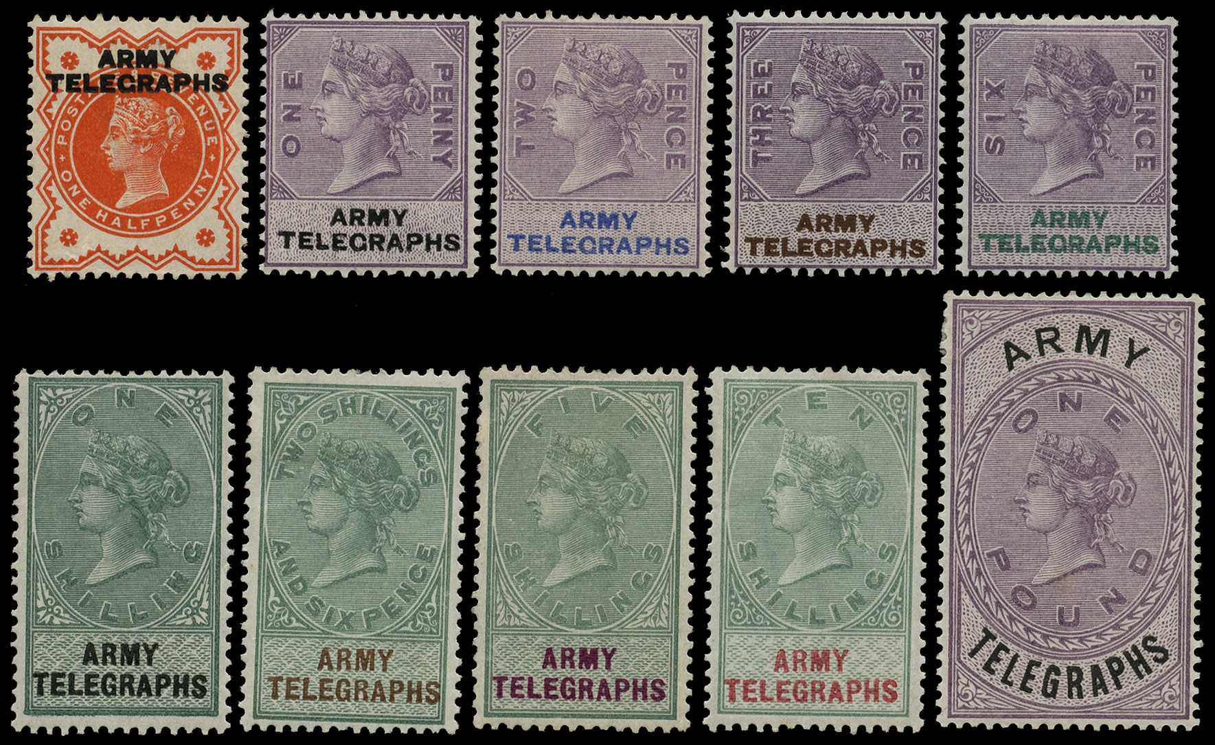 TELEGRAPHS: 1899-1900 Army Telegraphs, ½d...