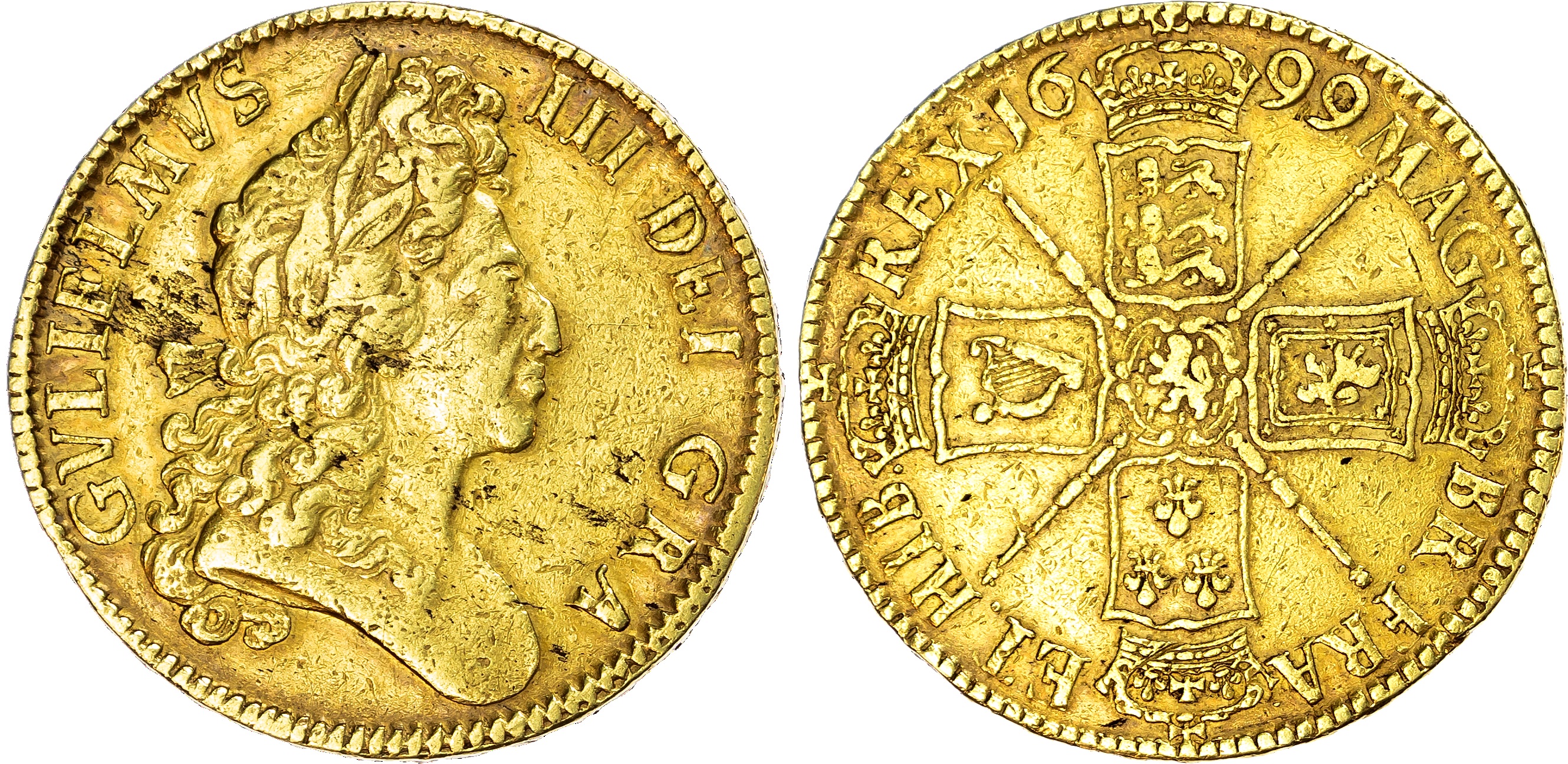 William III (1694-1702), Five-Guineas, 1699.