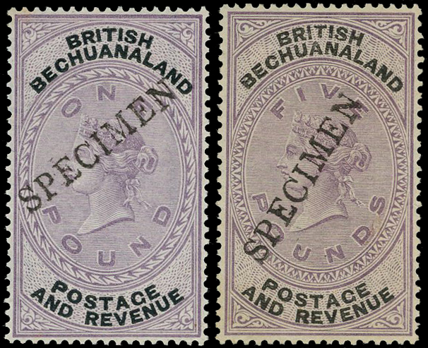 Bechuanaland SG 10s-21s Specimens