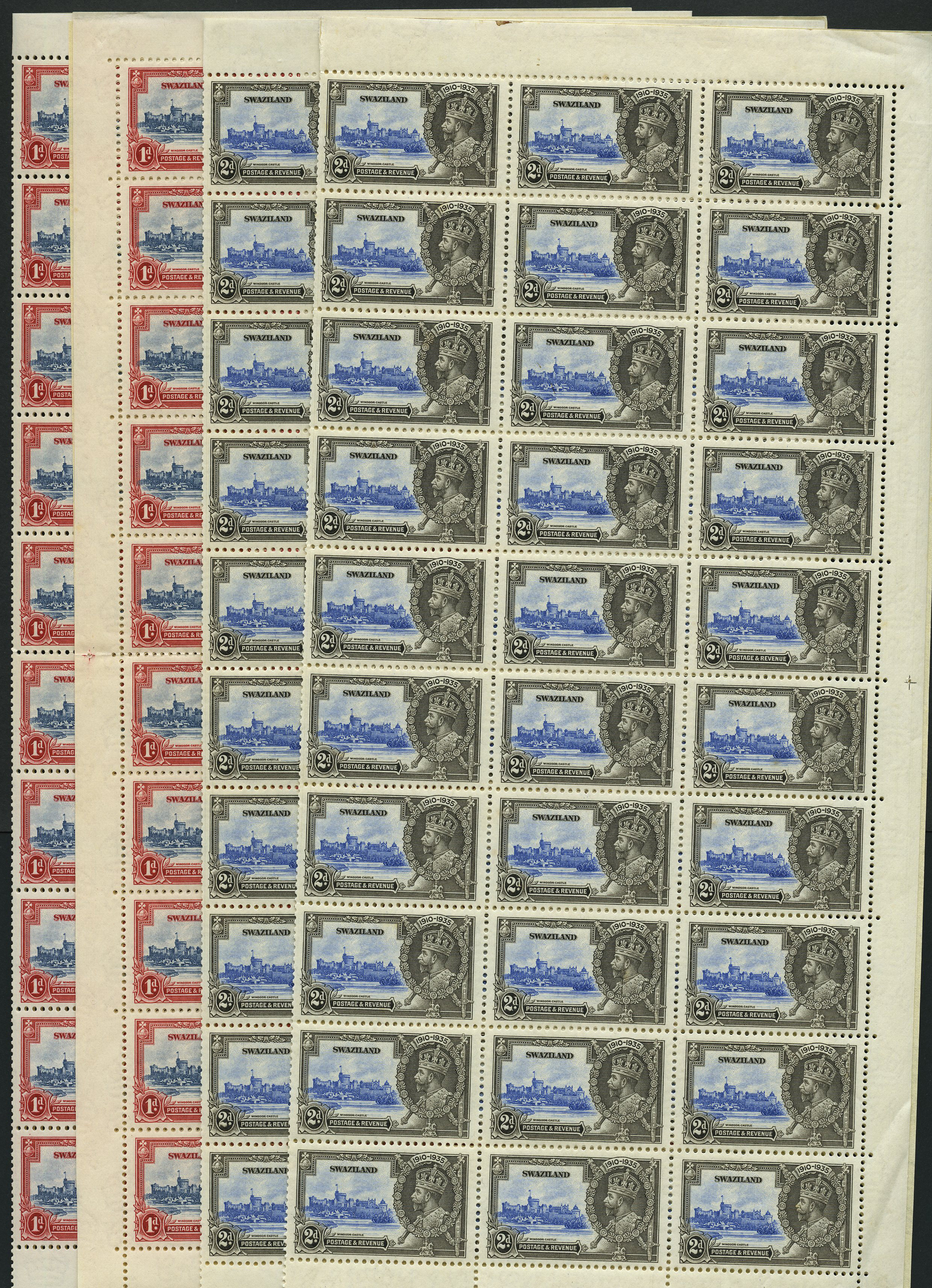 1935 Silver Jubilee sheets, unmounted o.g.,...