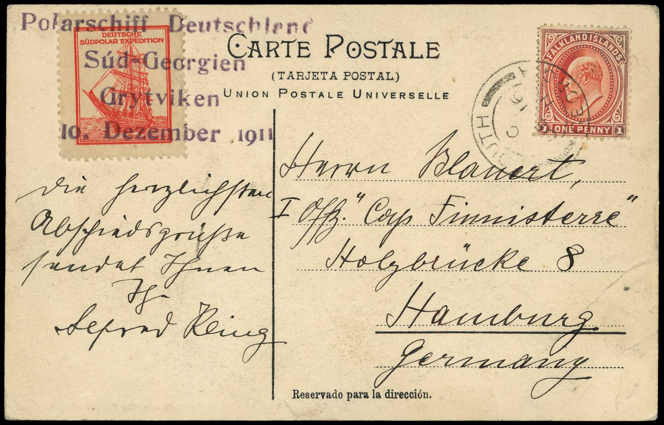 1910-13 German South Polar Expedition postcard...