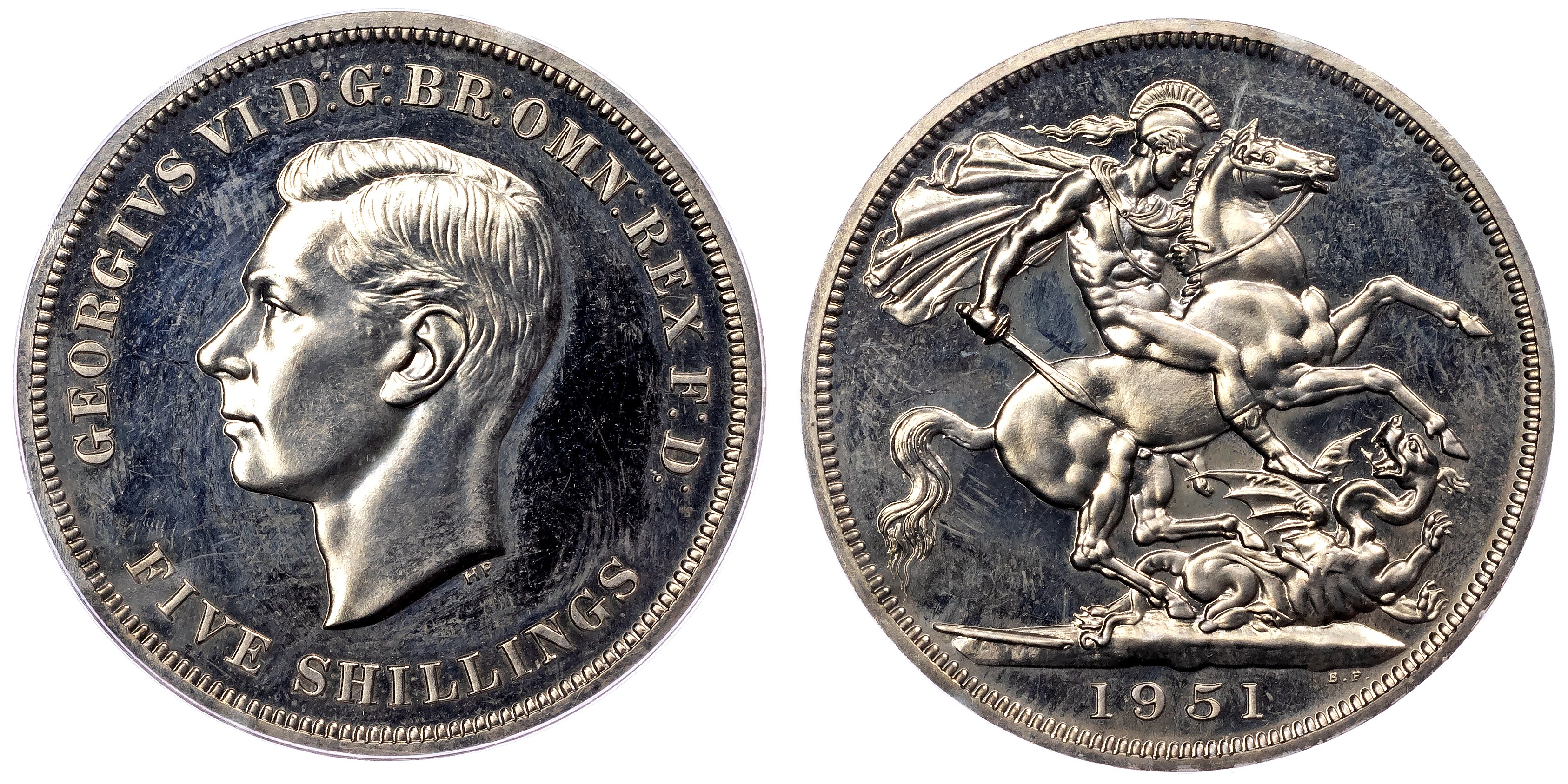 George VI (1936‐1952), AR Proof Crown, 1951, frosted V.I.P type. PCGS PR63