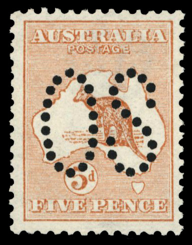 Australia 1913 official 5d chestnut