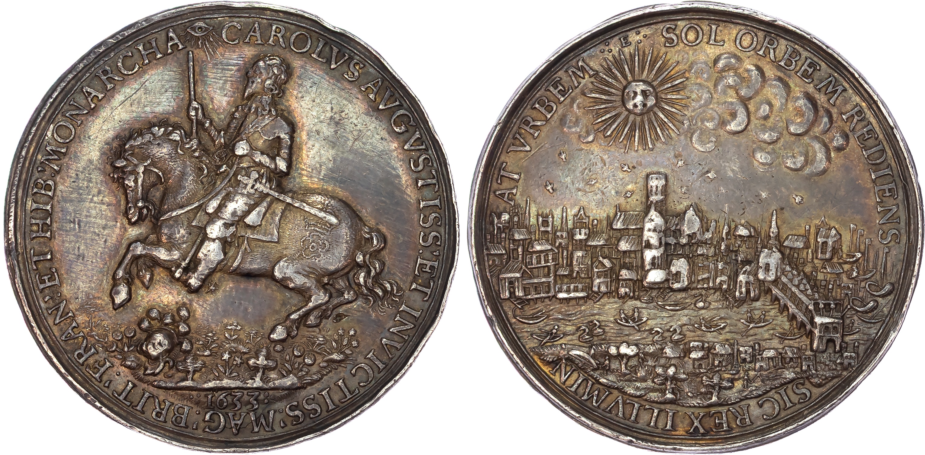 Charles I 1625-1649, Return to London from Edinburgh 1633, cast AR medal (44mm), unsigned.