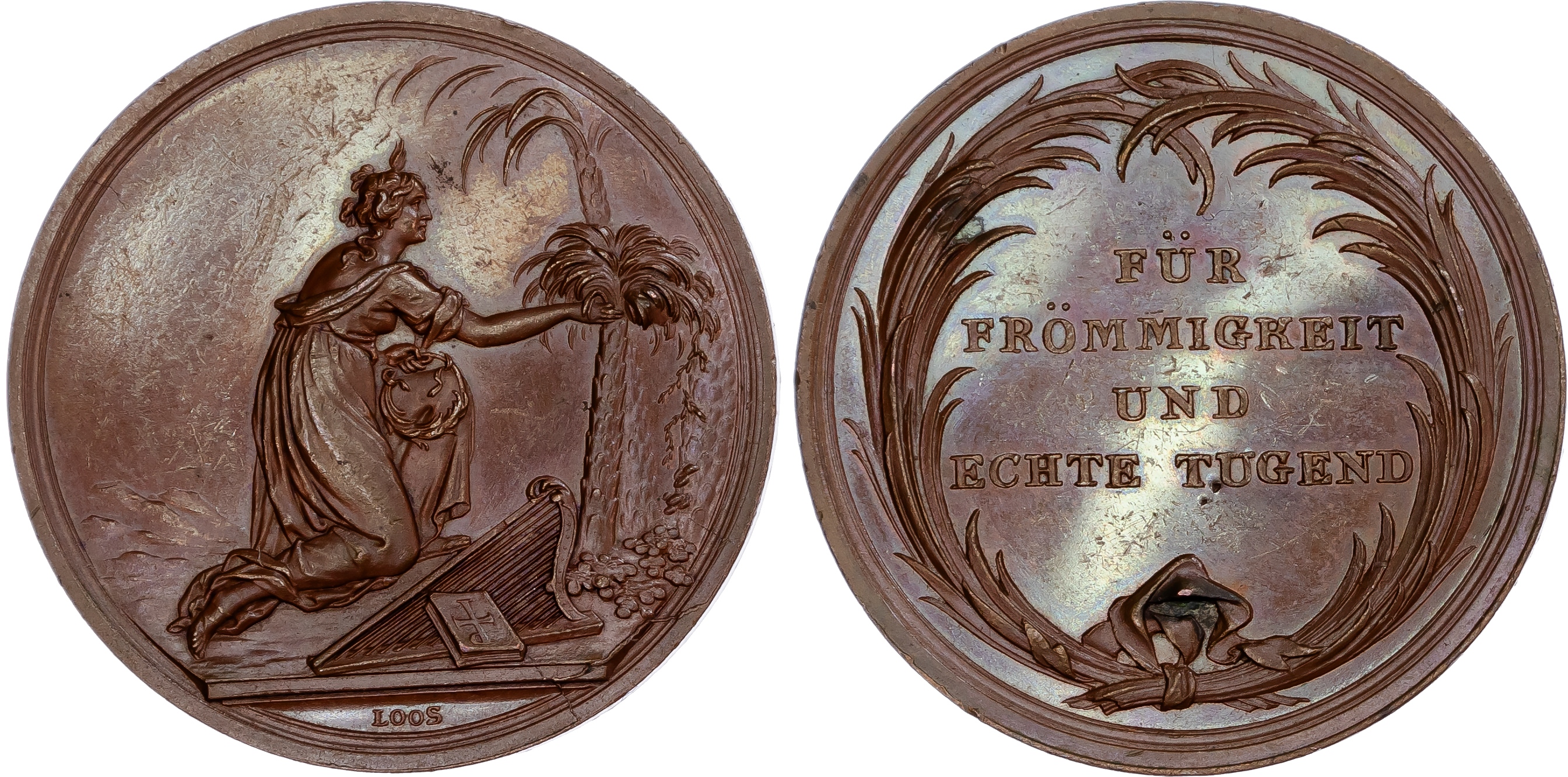 Germany. Peace & Virtue Æ Medallion. Circa 1800. 