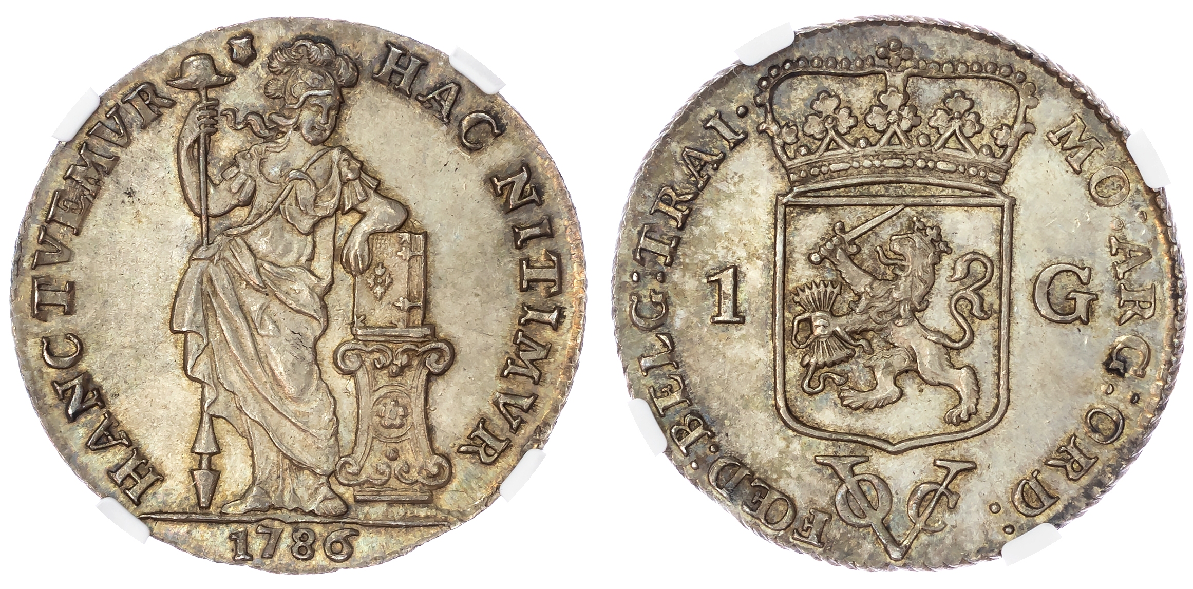 Netherlands East Indies, Utrecht, silver Gulden - MS63+ TOP POP
