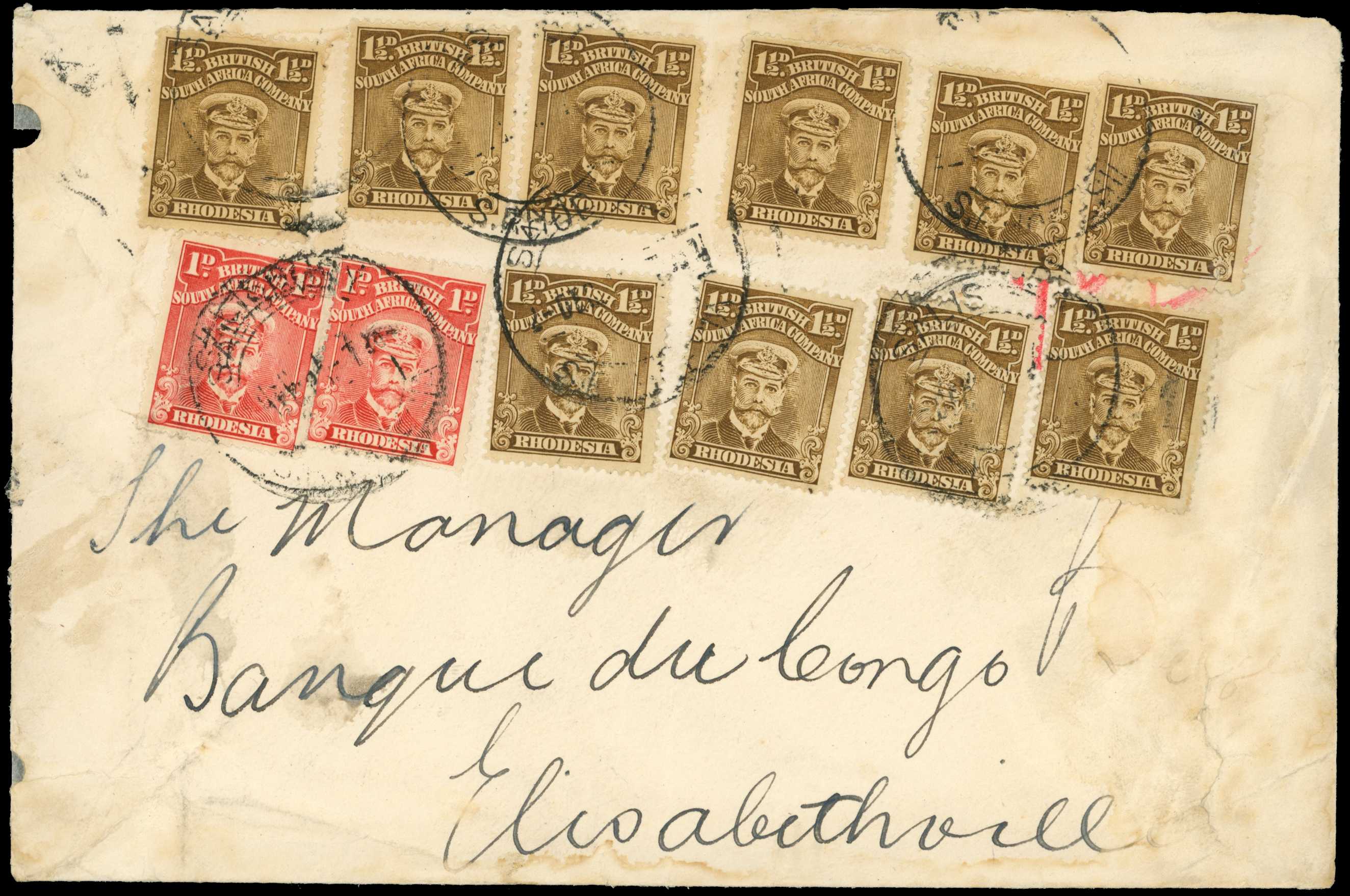 Usages. 1920 cover to Elisabethville...