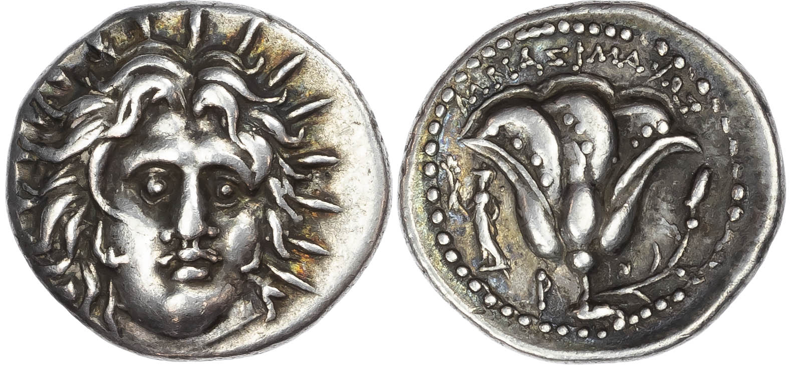 Islands off Karia, Rhodes (c. 250-229 BC) AR Didrachm, Mnasimachos, magistrate, 6.80g. 