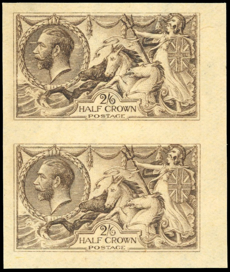 GB SG 399 1913 2s6d Plate Proof pair