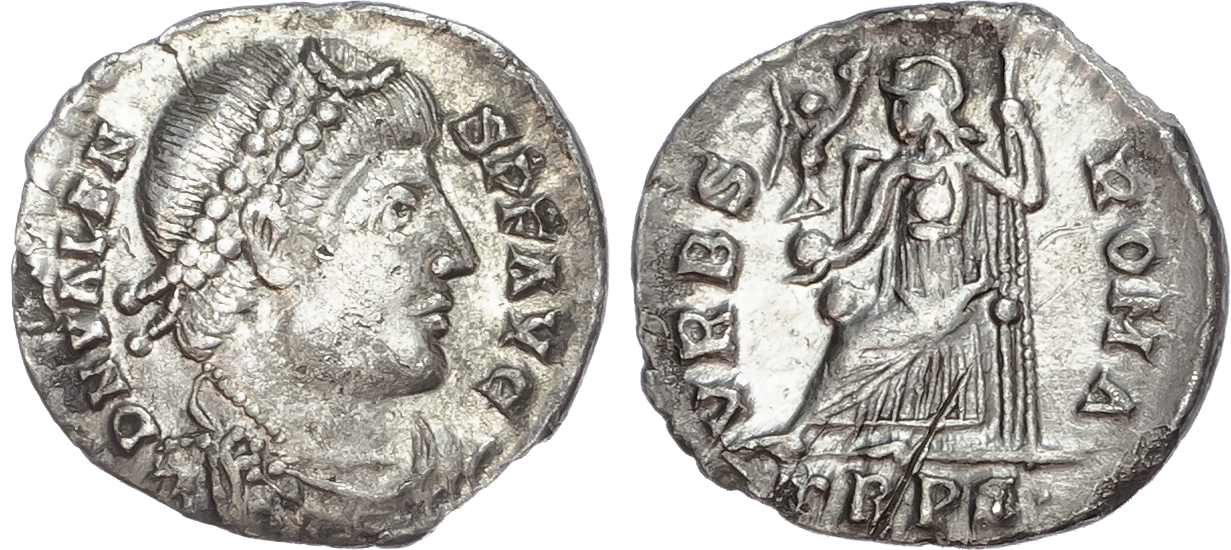 Valens (AD 364-378) AR Siliqua, Trier, AD 367-375, 2.10g.