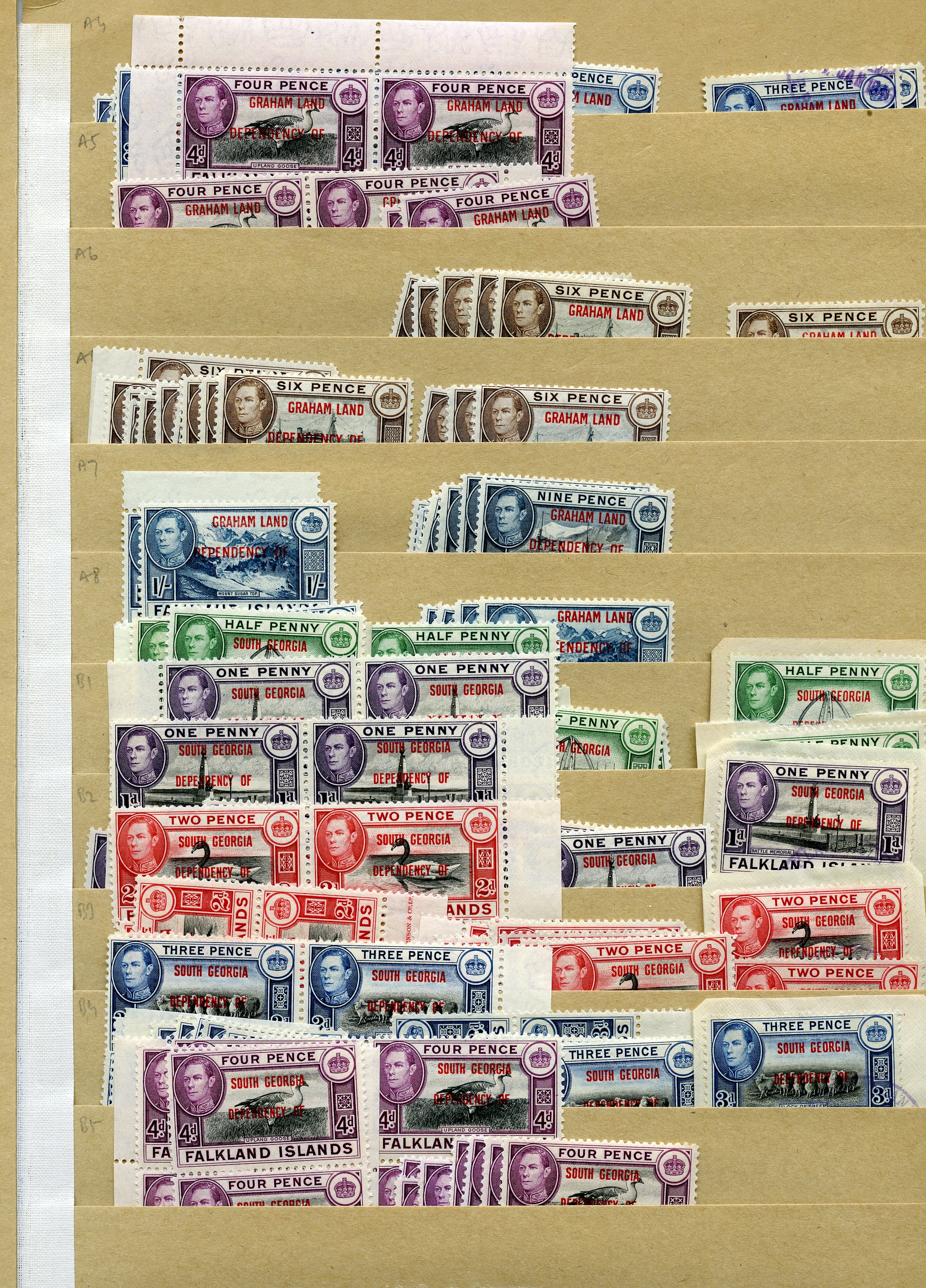 1924-52 KG VI stock on manila stocksheets,...
