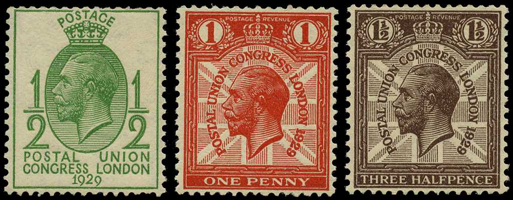 1929 ½d, 1d and 1½d PUC set of 3,...