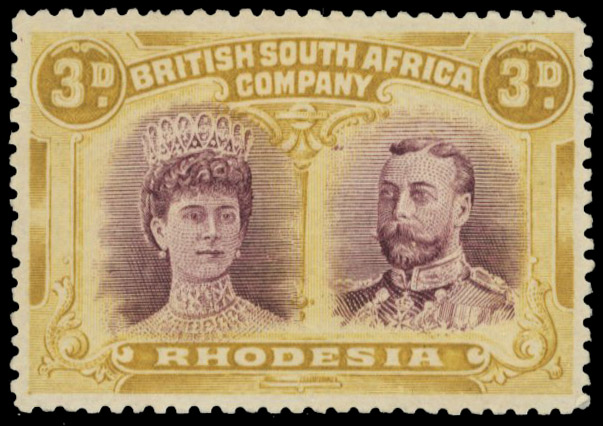 3d brown-purple and ochre RSC H, position 30 mint