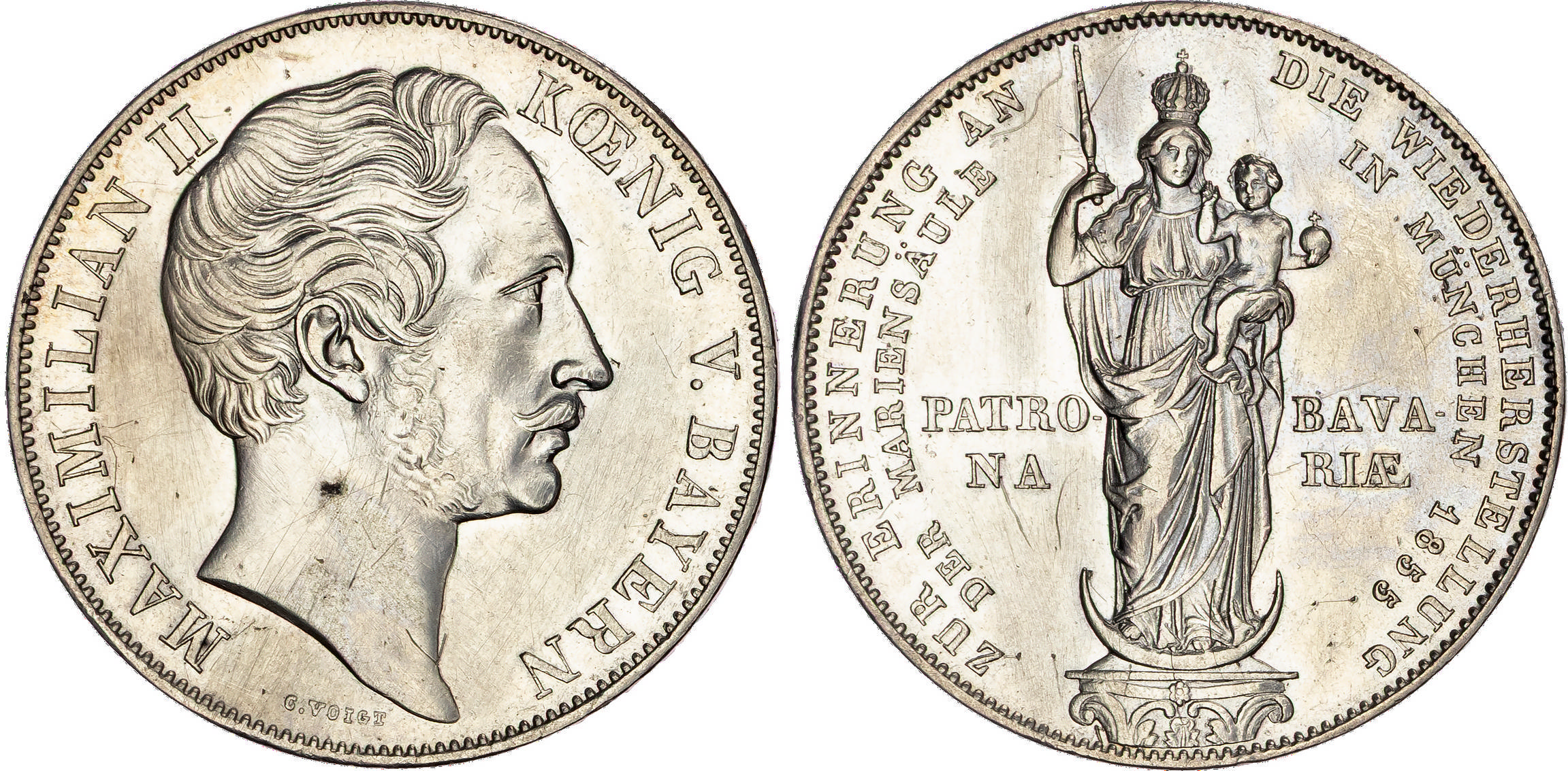 Germany, Bavaria, Maximilian II (1848-1864), silver 2 Gulden