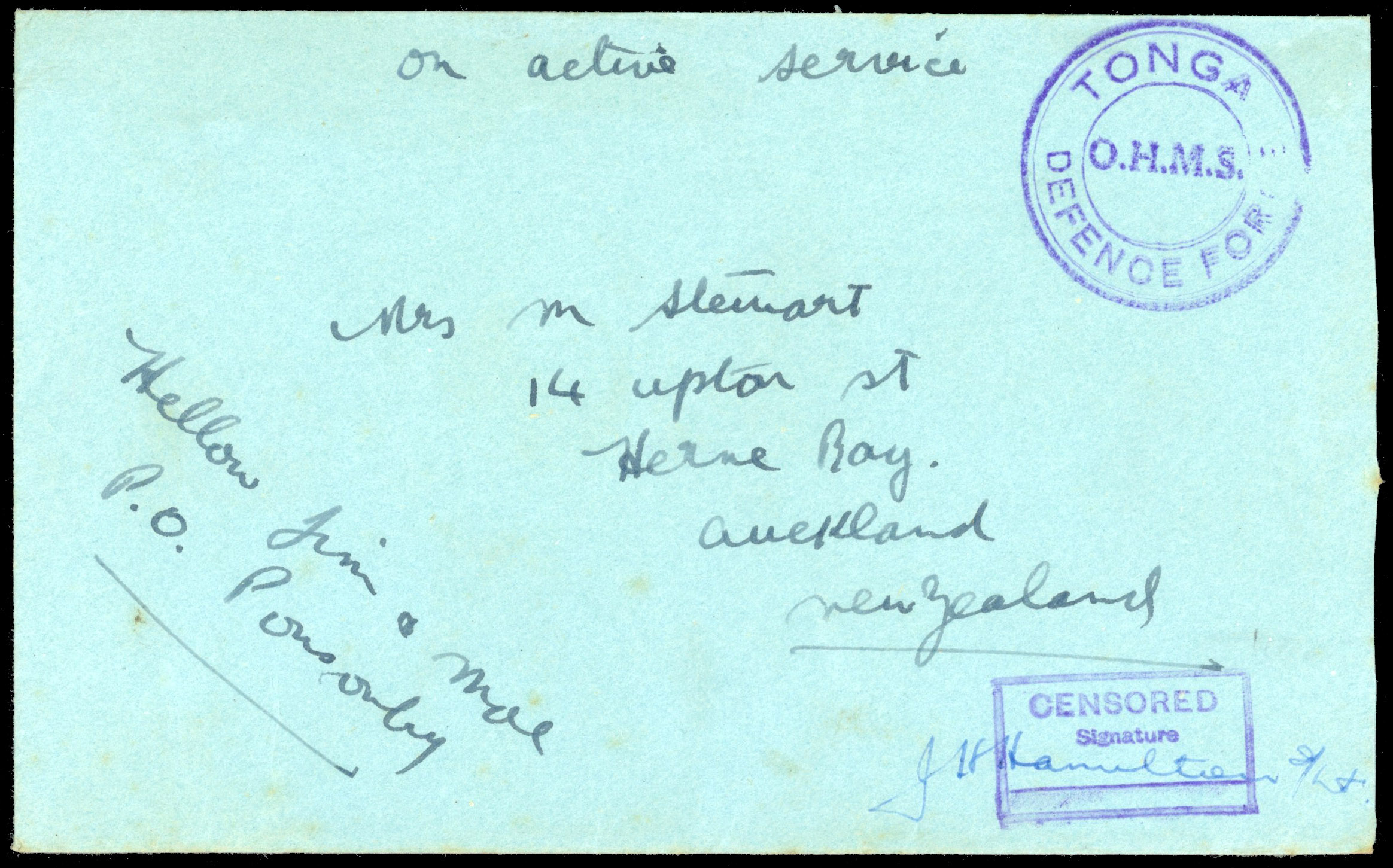 Tonga WW2 Defence Force cover