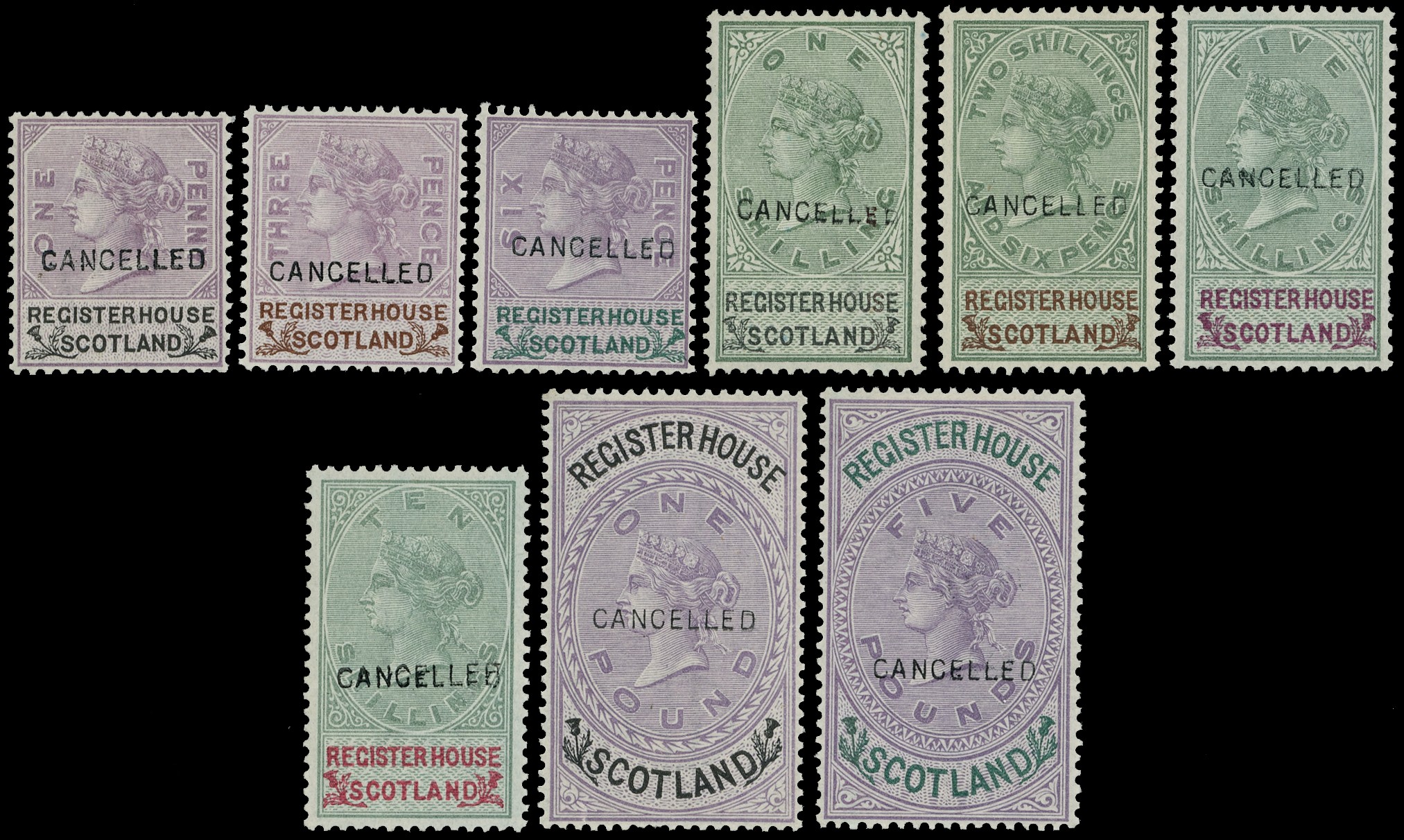 Register House Scotland: 1882 wmk orbs 1d to...