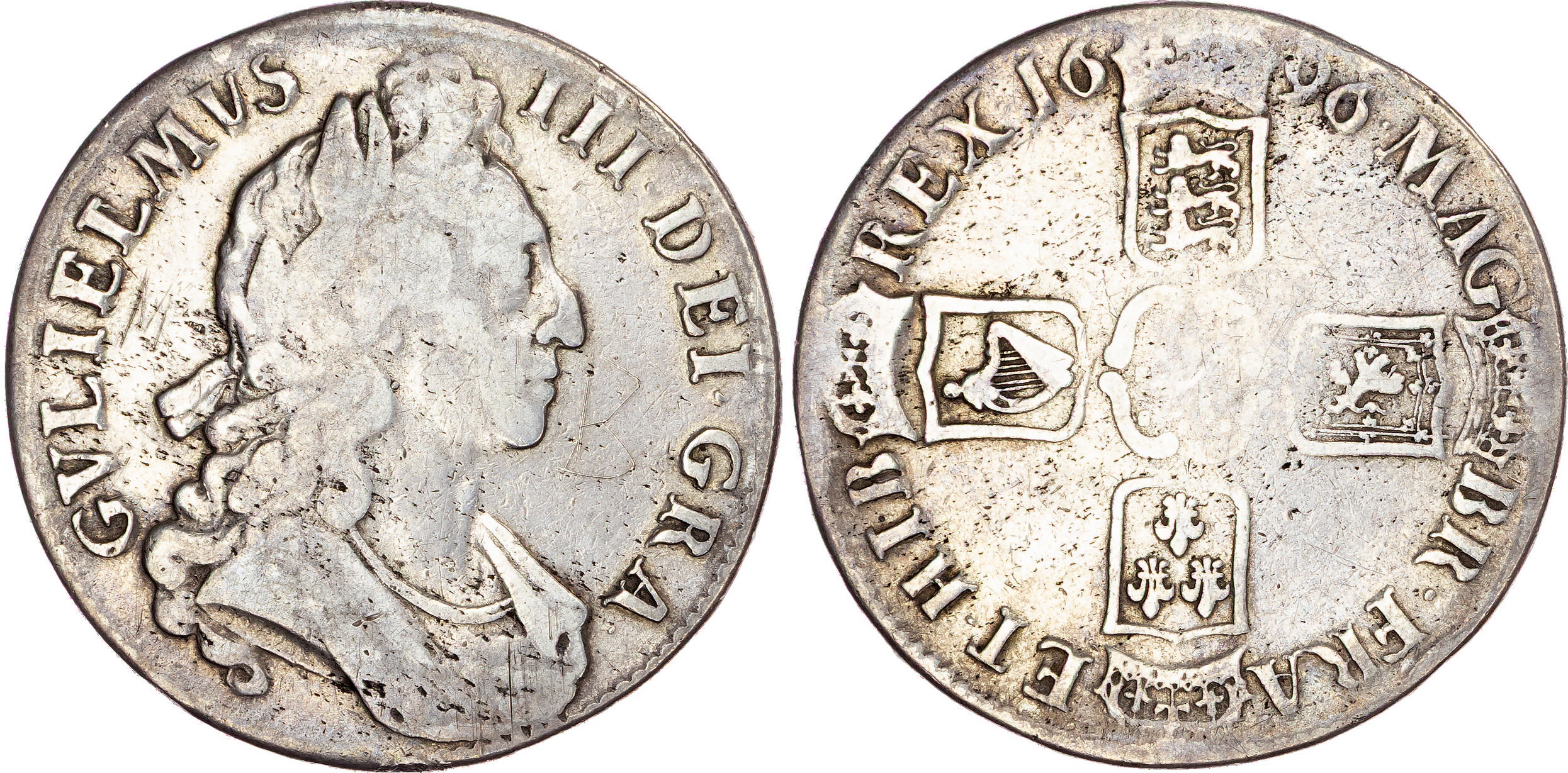 William III (1694-1702), AR Crown, 1696 OCTAVO.