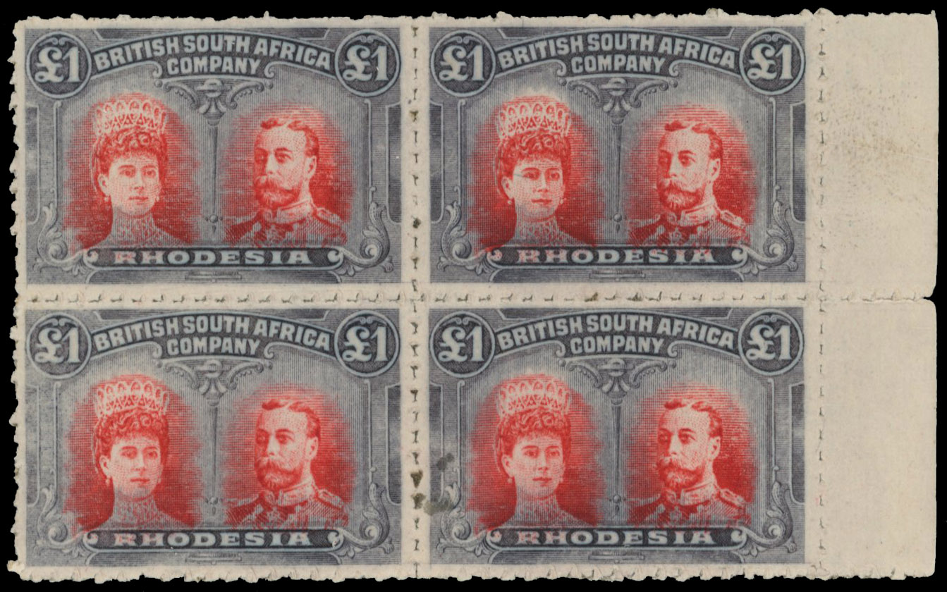 £1 clandestine roulette block of four mint