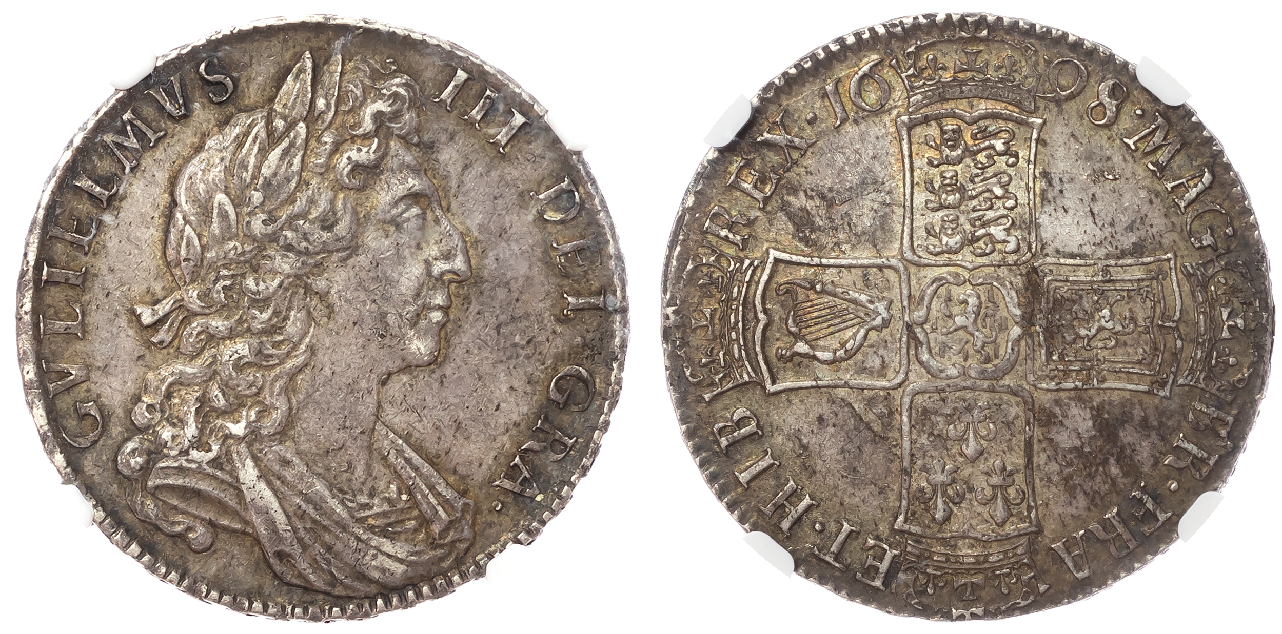 William III, (1694-1702), Halfcrown, 1698 DECIMO