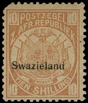 1890 10/- dull chestnut, part o.g., toned and with blunt top left corner.  A very rare stamp, with BPA Certificate (1994). ...