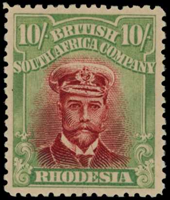 1917-20 10/- Head Die IIIA, perf 14. Large...