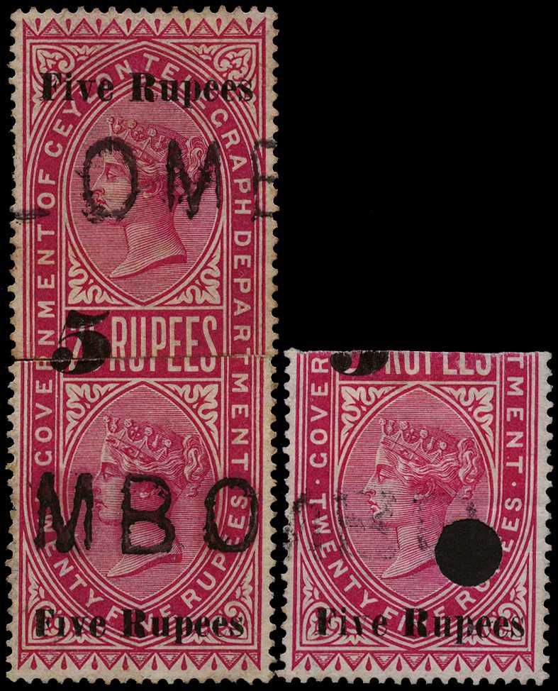 1894 5r on 25r carmine surcharge Type T130 and...