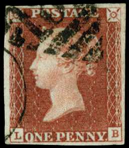 1841 1d Red-brown Pl.10. Very fine used...