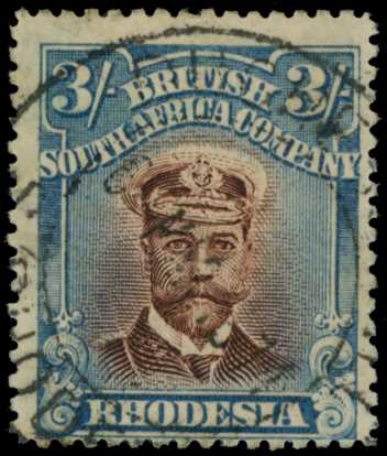 1913-7 3/- Head Die II, perf 15. Fine...