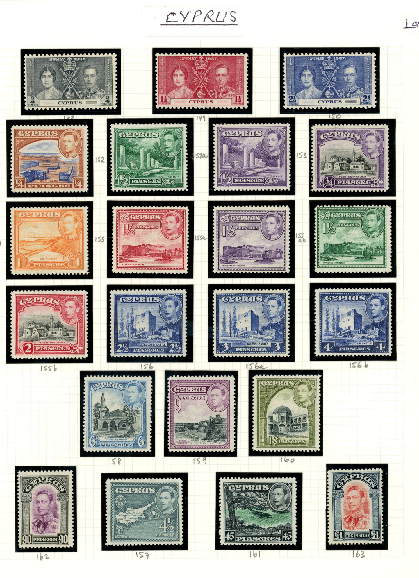1937-51 mint collection (31) on leaves....