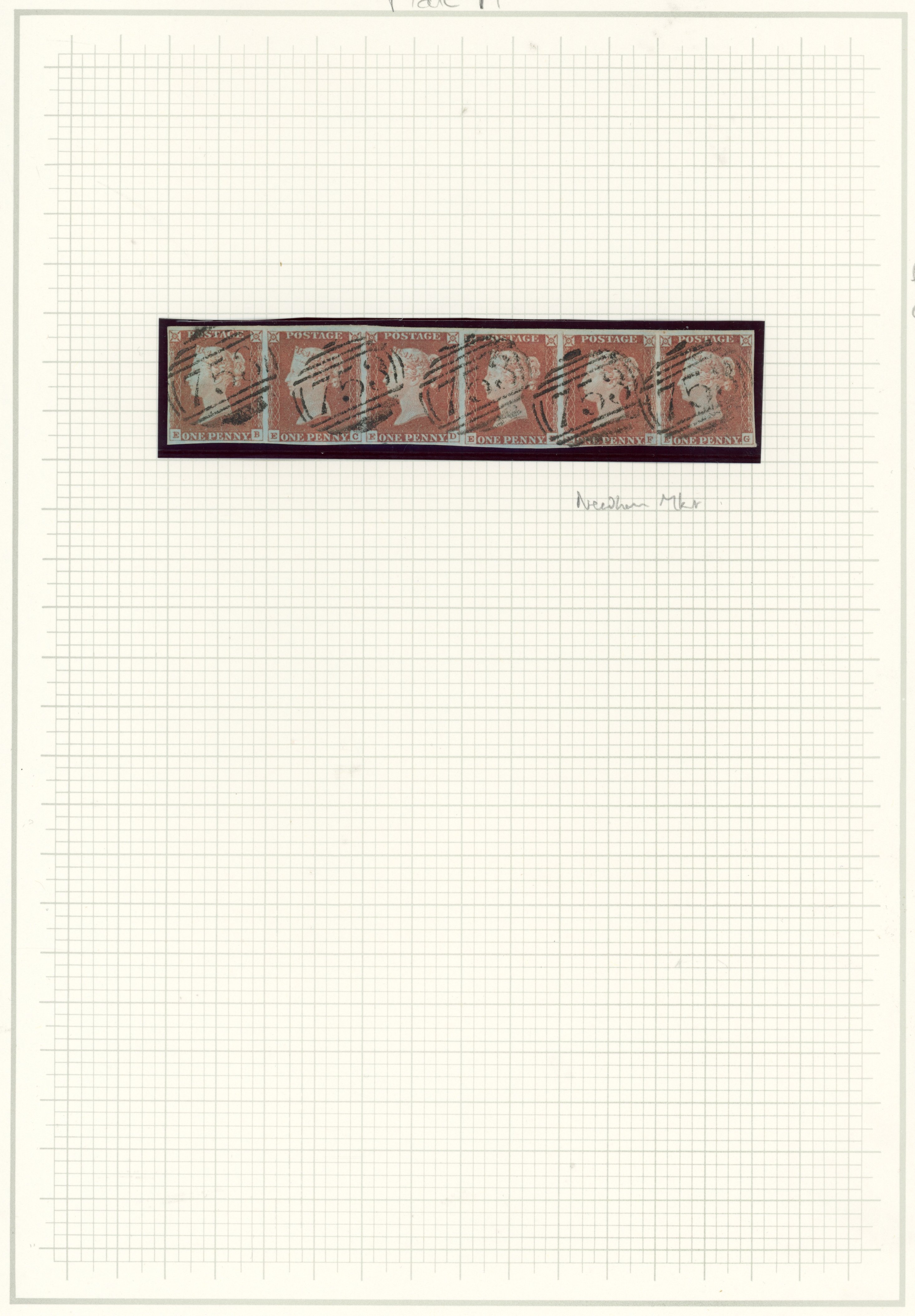 GB 1841-51 1d reds small collection on leaves