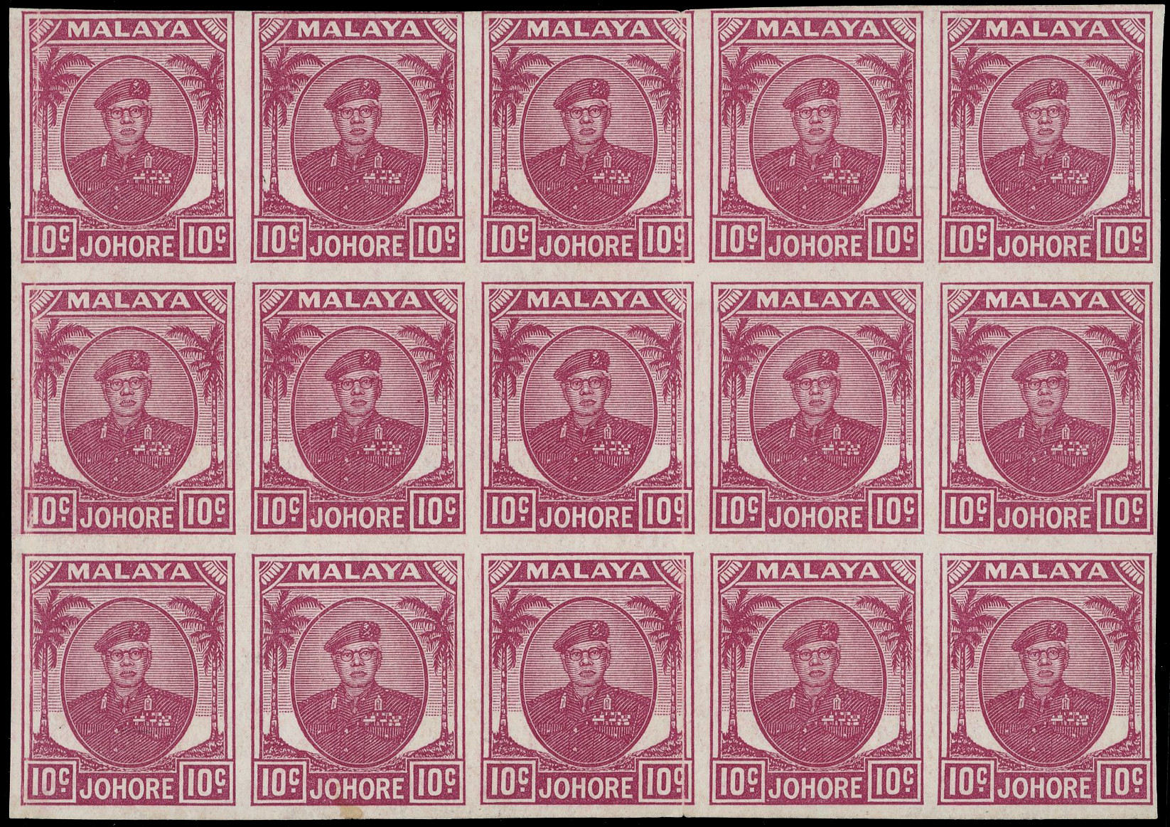 Johore SG 139 Proof block