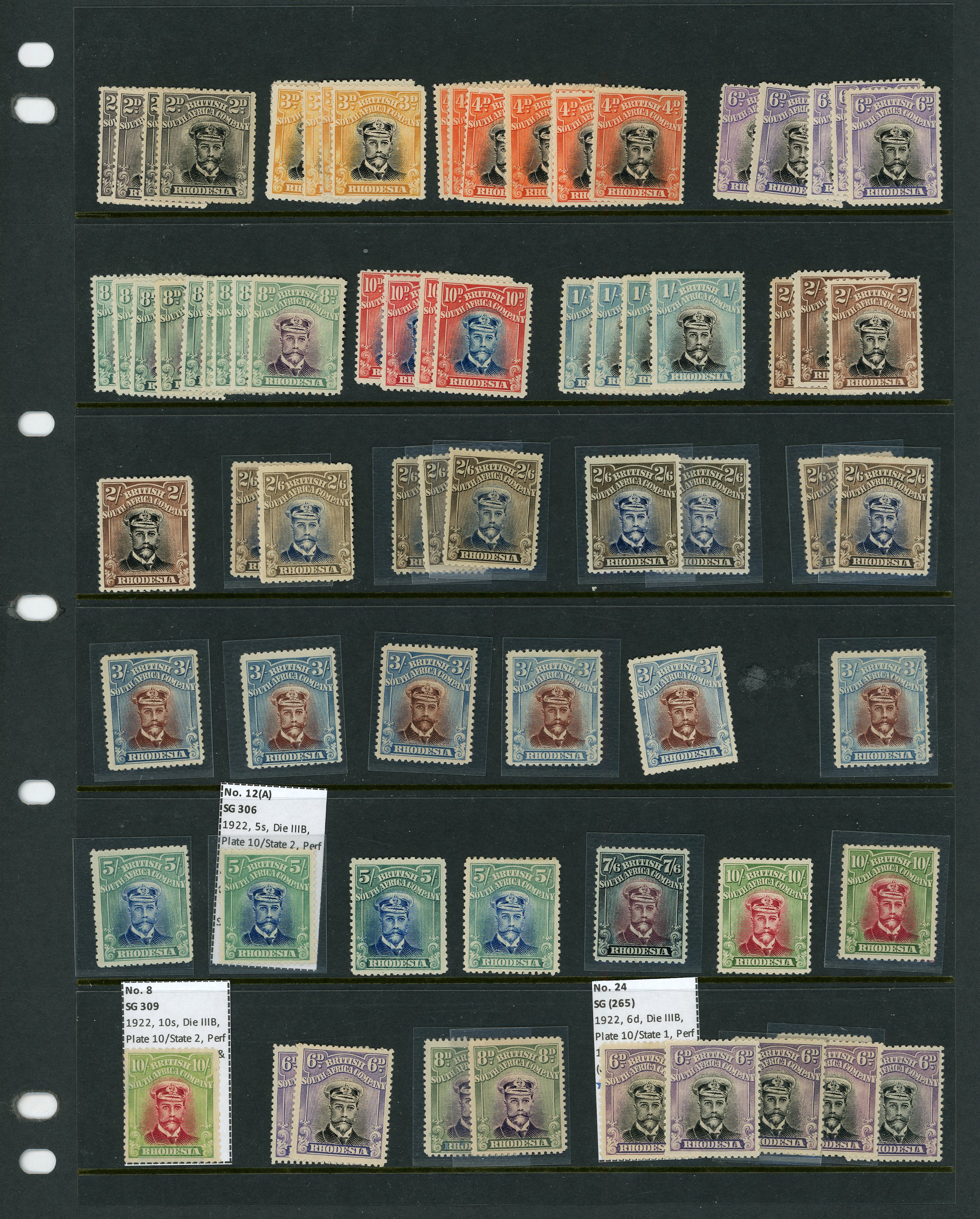 1922-4 Head Die IIIB, perf 14 o.g. range...