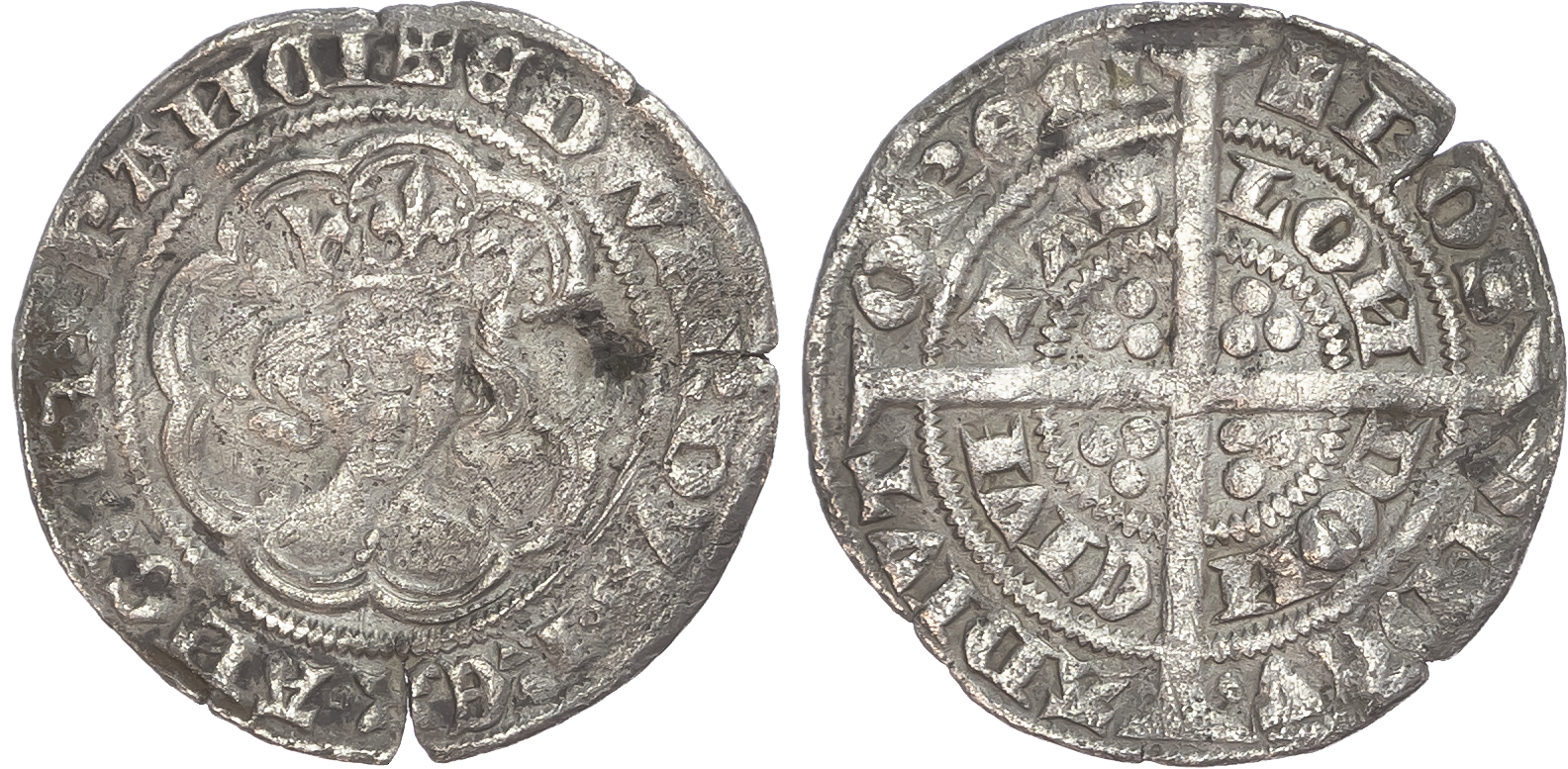 Edward III (1327-1377), Halfgroat, Fourth Coinage, Pre-treaty Period, Series C (1351-1352), London mint, mm. cross 1.