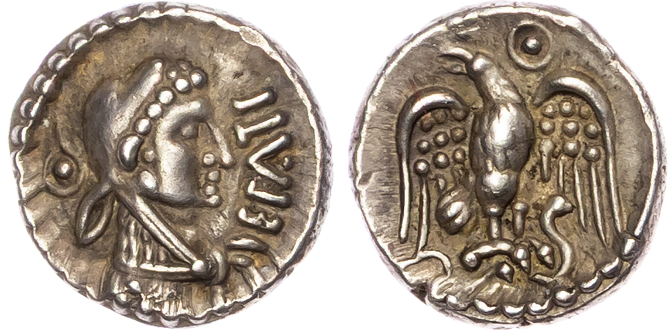 Atrebates and Regini, Epaticcus (c. AD 20-40) AR Unit, ‘Eagle’ type, 1.37g.