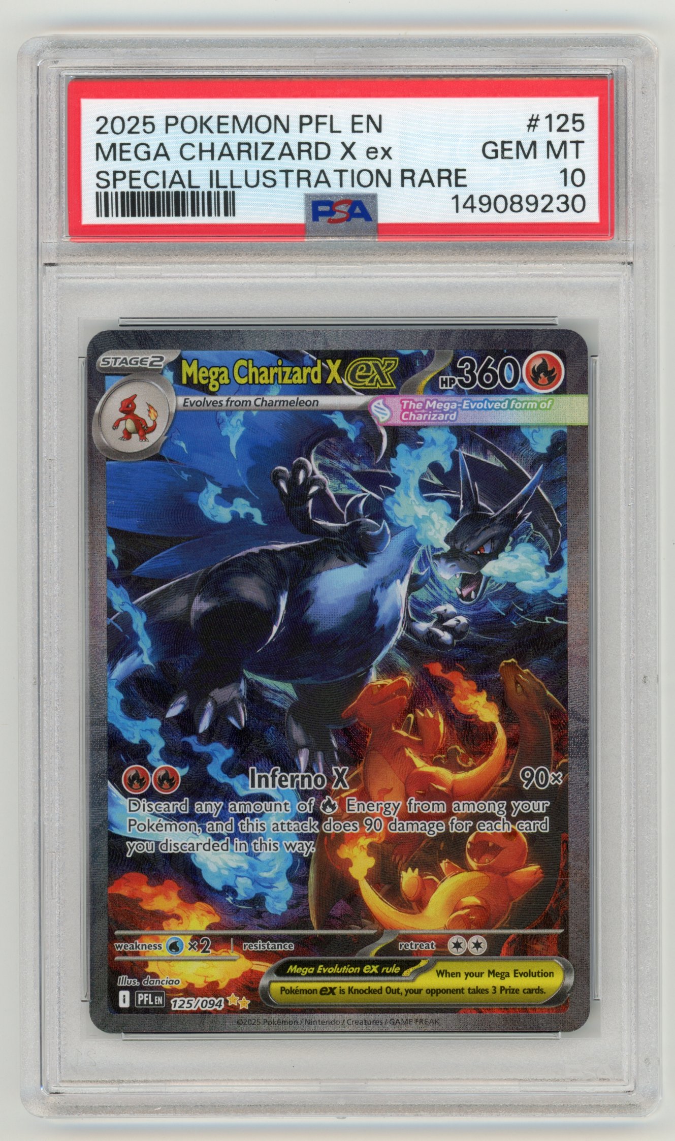 PSA 10 Mega Charizard X ex #125 SIR (2026) Phantasmal Flames