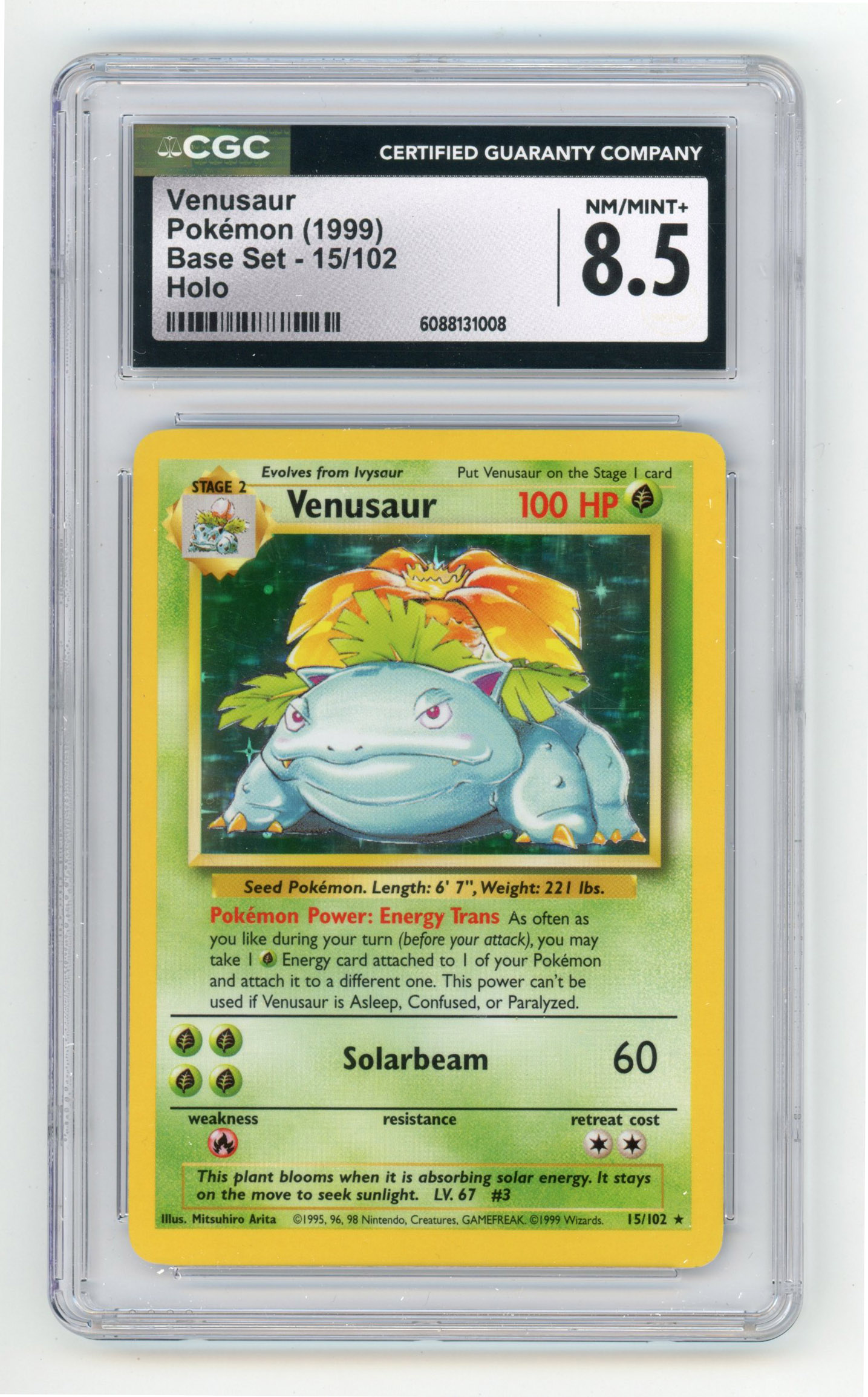 CGC 8.5 Venusaur Holo #15 - Base Set Unlimited