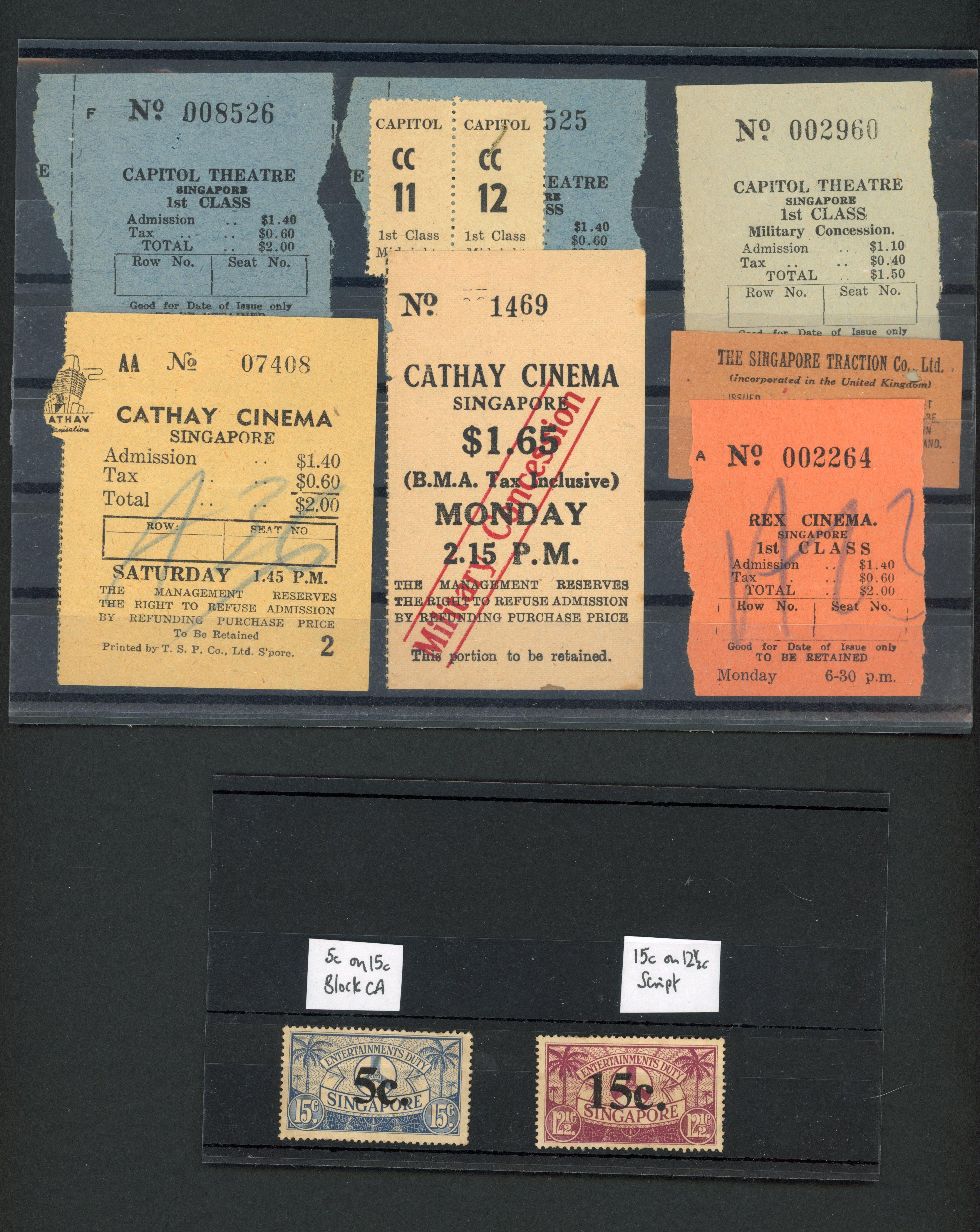 Singapore Entertainments Duty 1955-70 collection