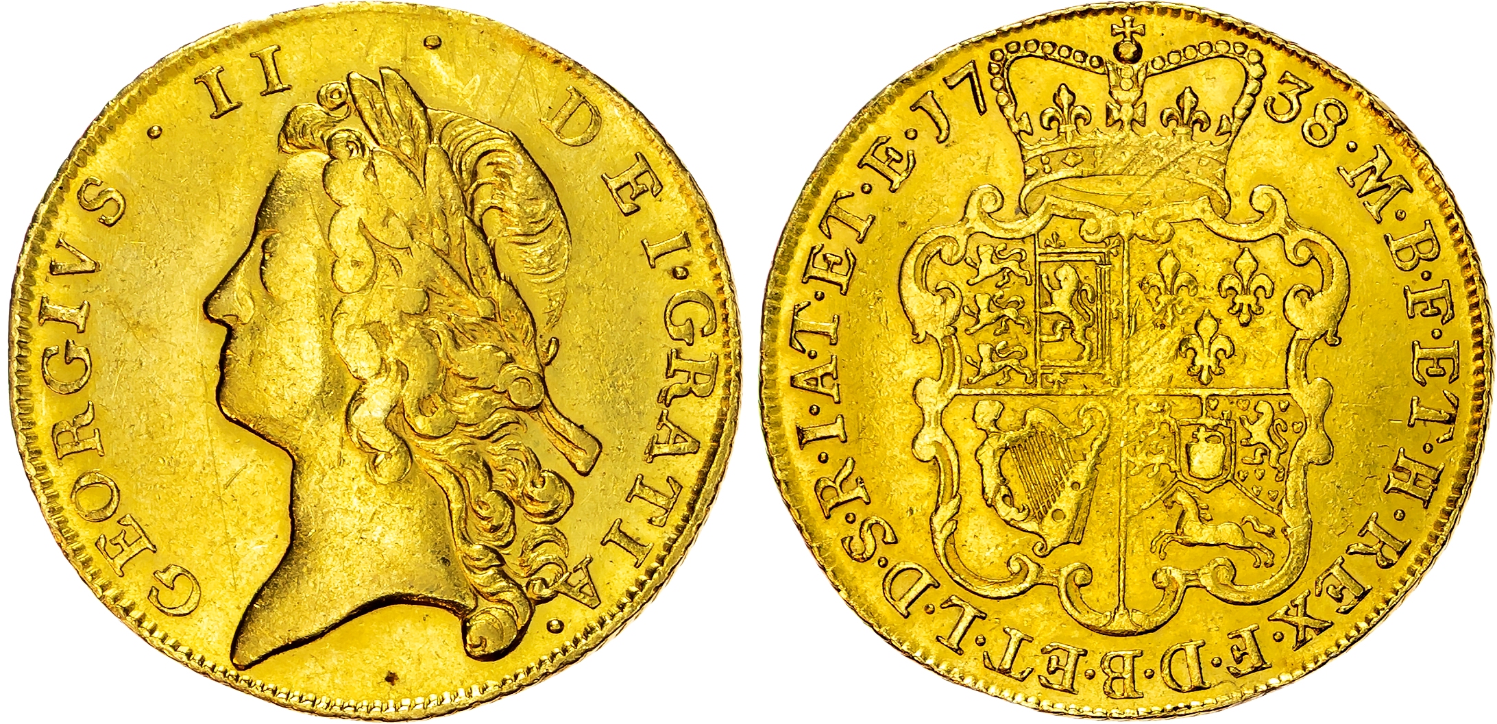 George II (1738-1760), Two-Guineas, 1738.