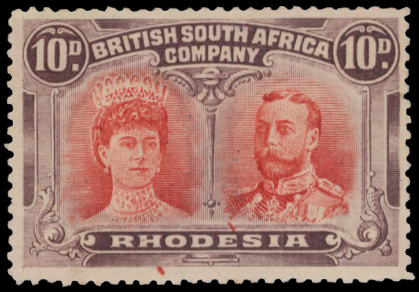 10d vermilion and deep purple SG 150a, position 26 'gouge' and other flaws mint