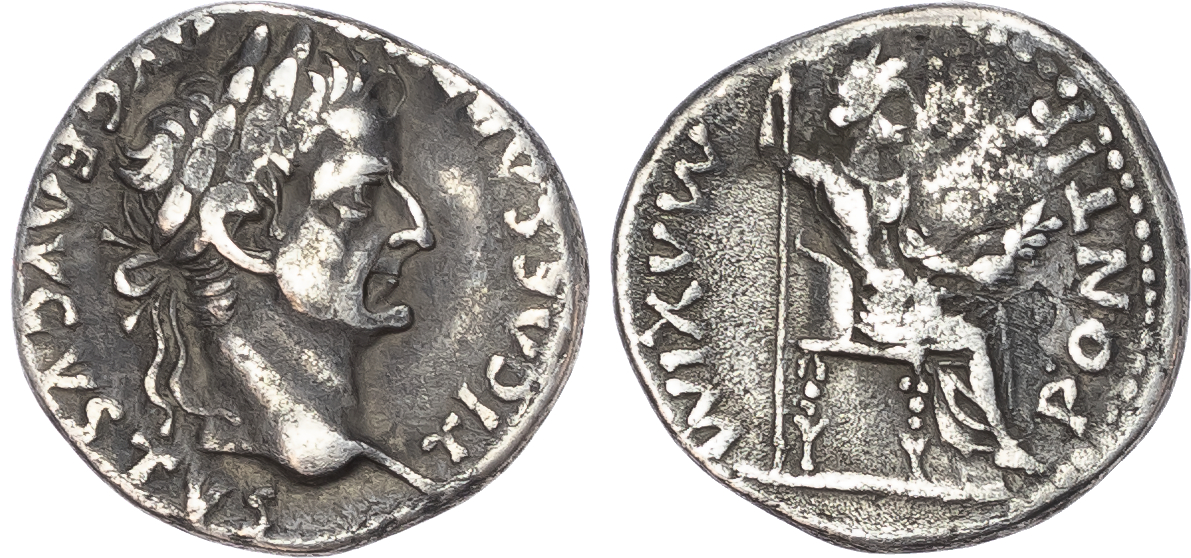Tiberius (AD 14-37) AR Denarius, Lugdunum, c. AD 18-35, 3.58g. 