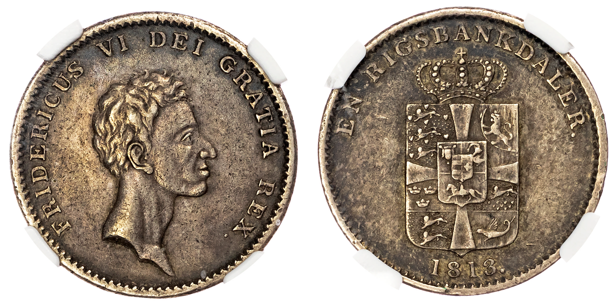 Denmark, Frederick VI (1808-1839), silver Rigsbankdaler, 1813 - AU 53