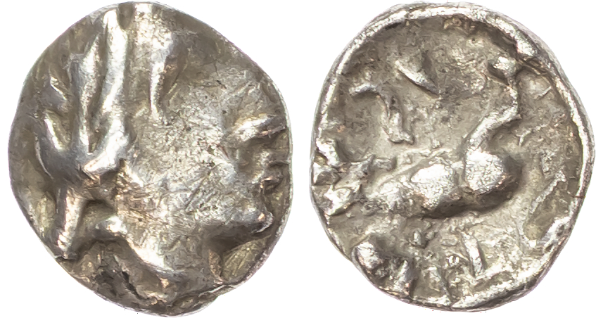 Atrebates and Regini, Tincomarus (c. 25 BC – AD 10) AR Unit, 1.11g. 
