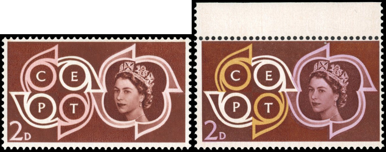 GB SG 626a 1961 CEPT 2d orange omitted mint