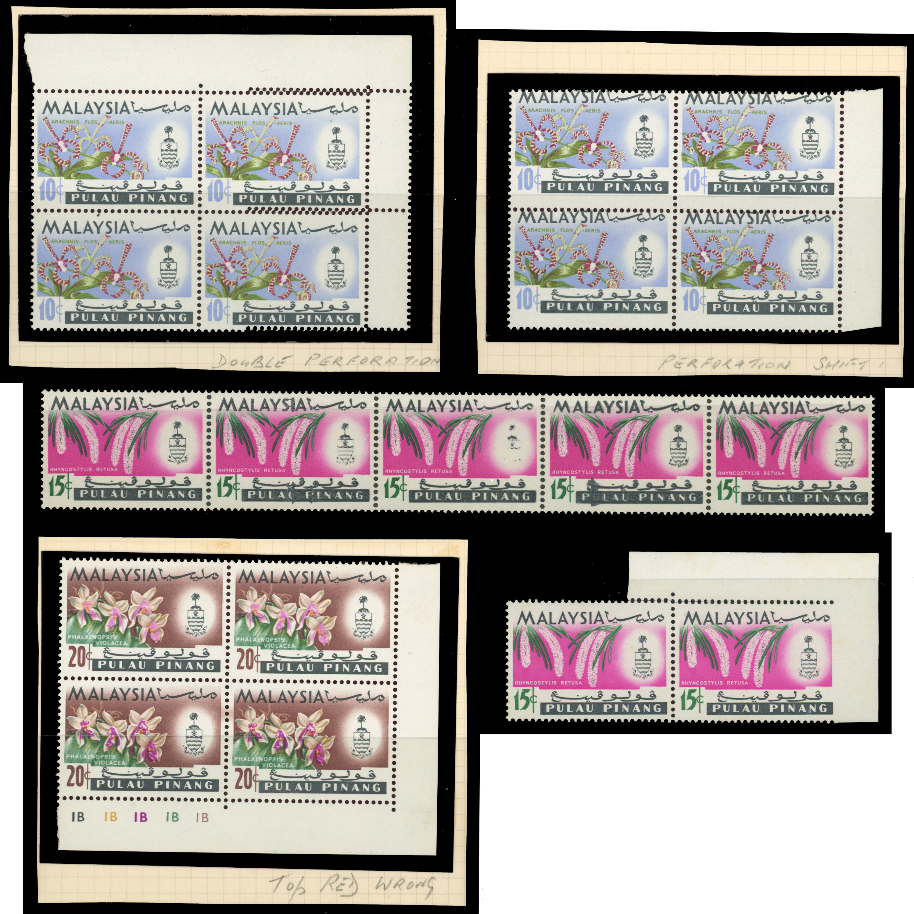 Malaya Penang SG 66/72 vars mint