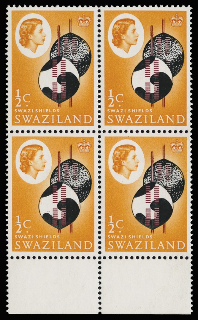 1968 Independence ½c black, brown and yellow-brown, type...