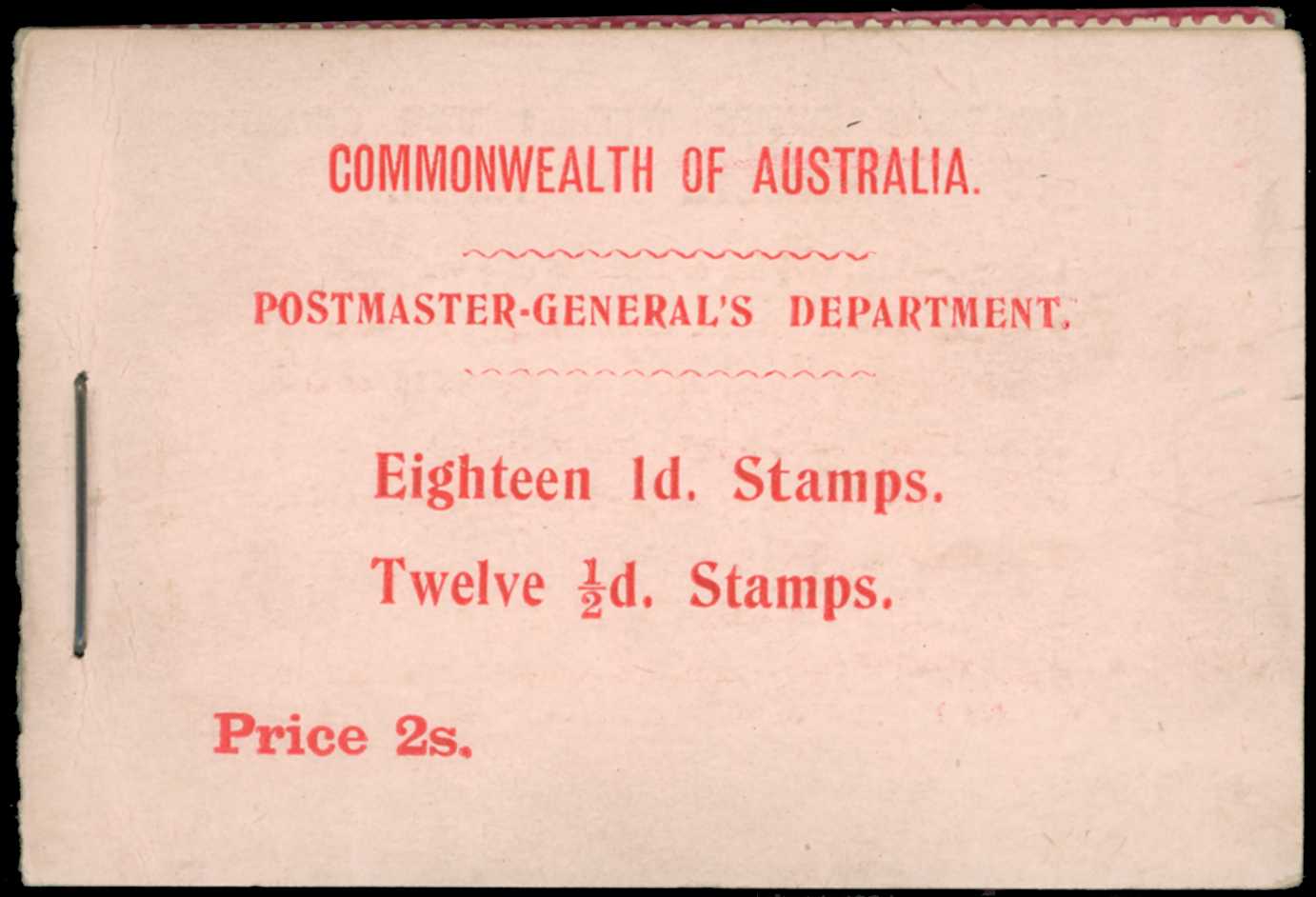 BOOKLET: 1911 2s booklet, red on pink...