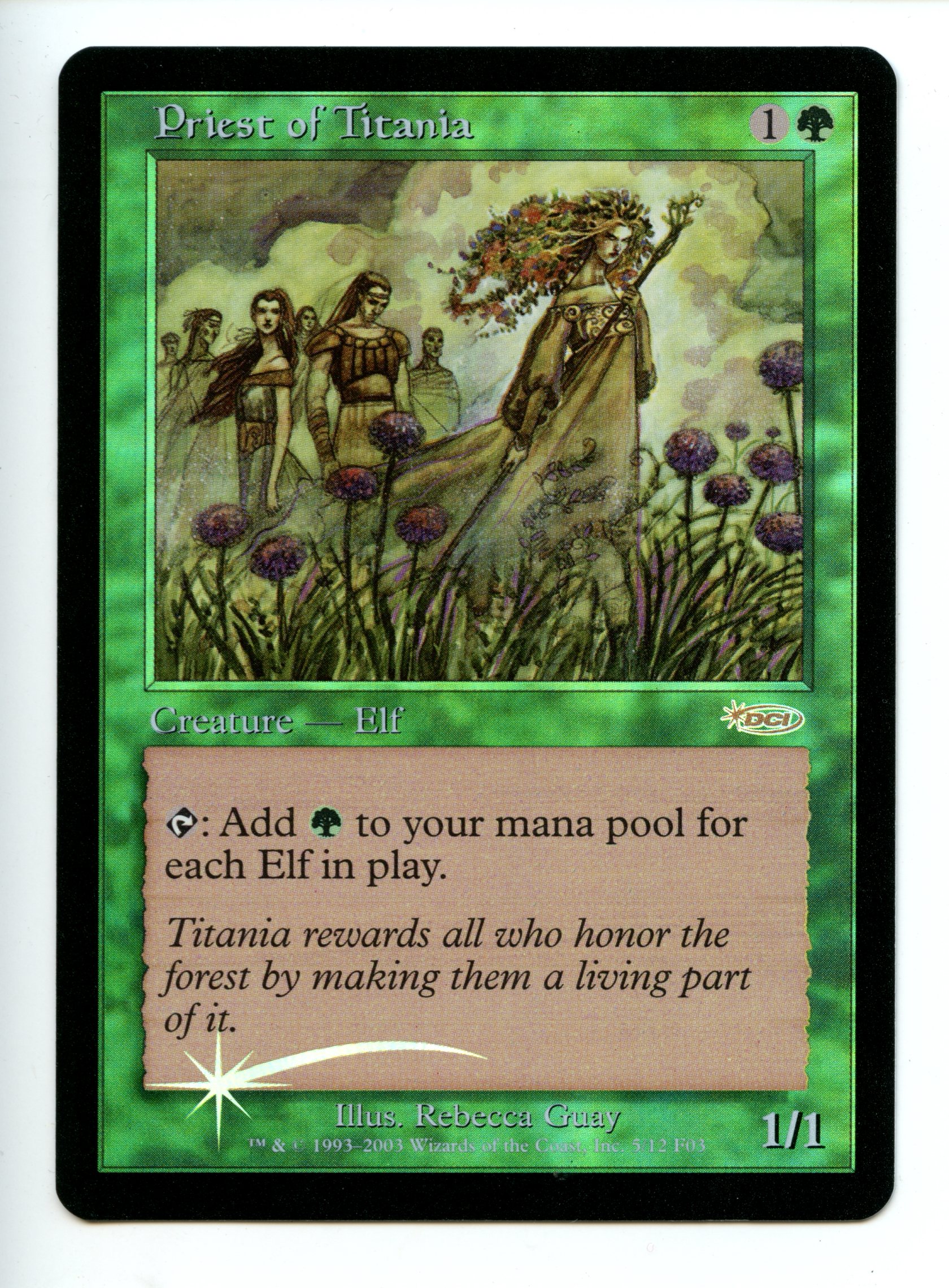 Magic The Gathering  - Priest of Titania  FOIL  - FNM Promo  - Lightly Played 