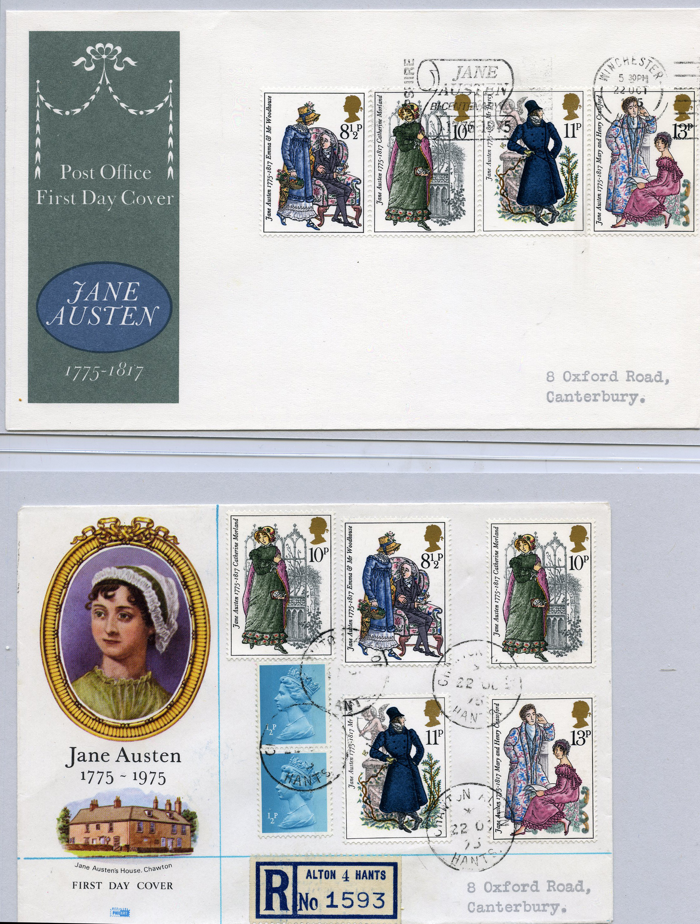 FIRST DAY COVERS: 1975 Jane Austen...
